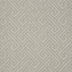 Broadloom carpet swatch in wavy geometric pattern light grey color