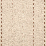 Broadloom carpet with a thin dashed stripe in brown leather on a cream field