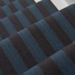 Striped flatweave runner in blue and black 