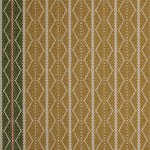 Striped flatweave runner in green and mustard