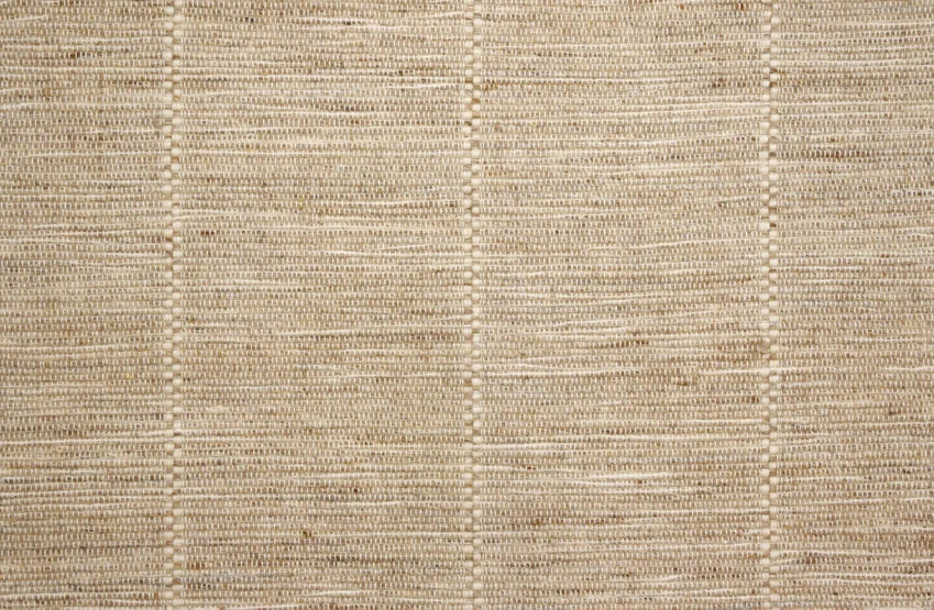 Broadloom carpet swatch in a striped pattern in a yellow tan cream design