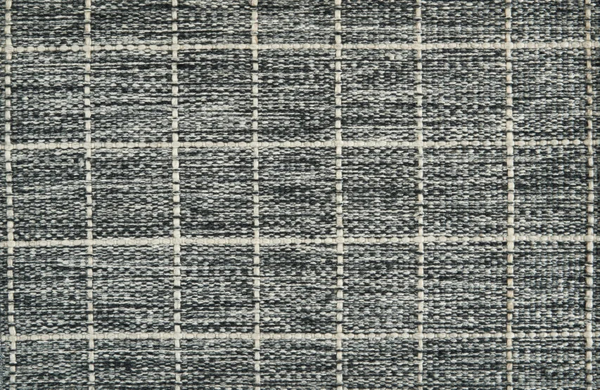 Broadloom carpet swatch in a checkered pattern in a dark grey design