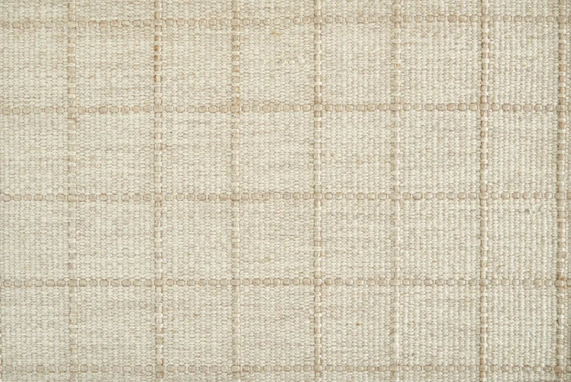 Broadloom carpet swatch in a checkered pattern in a cream design