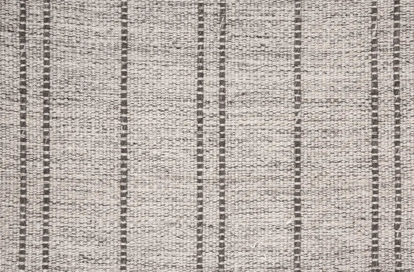 Broadloom carpet swatch in a striped pattern in a dark grey design