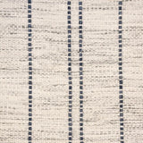 Broadloom carpet swatch in a striped pattern in a blue white design