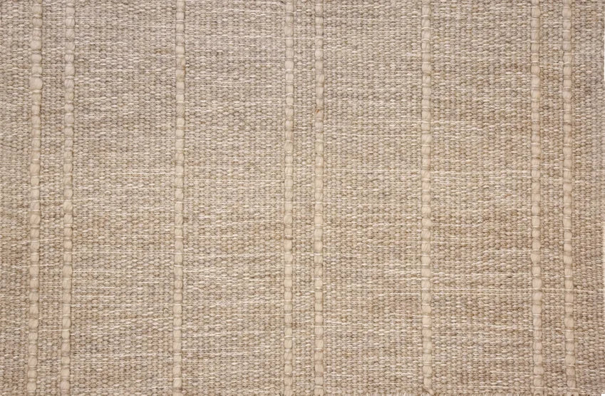 Broadloom carpet swatch in a striped pattern in a tan design