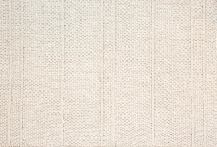 Broadloom carpet swatch in a striped pattern in a white design