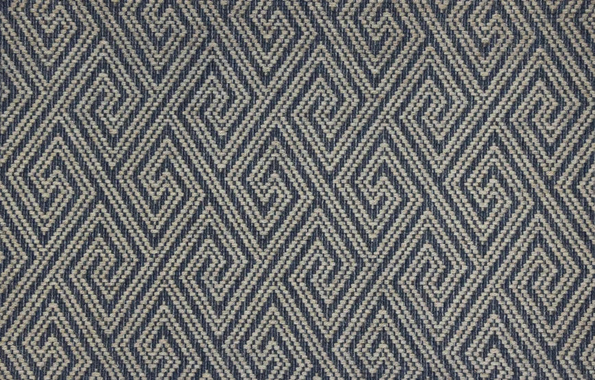 Broadloom carpet swatch geometric design in blue