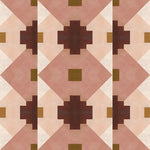 Bold abstract checkerboard pattern in blush, oxblood, camel and cream.