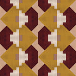 Bold abstract checkerboard pattern in blush, oxblood, camel and cream.