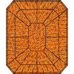 Artwork for a faceted emerald shape rug with an orange tortoise shell pattern
