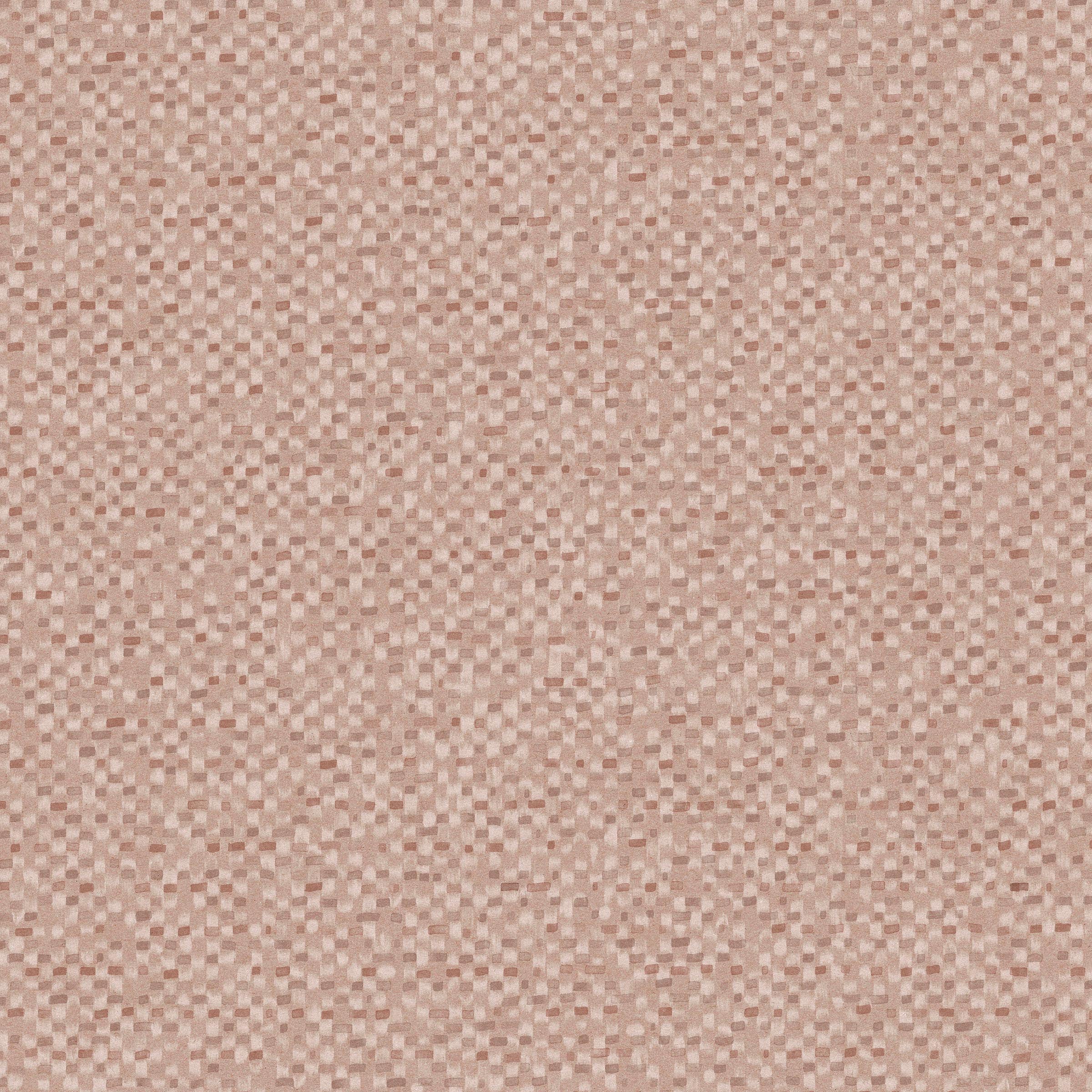 Detail of fabric in a painterly checked pattern in shades of pink.