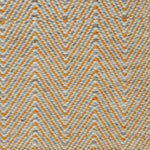 Handwoven rug in a herringbone pattern in yellow and grey. 