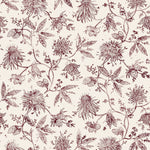 Watercolor floral pattern with  rich purple leaves and flowers on a white background