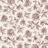 Watercolor floral pattern with  rich purple leaves and flowers on a white background