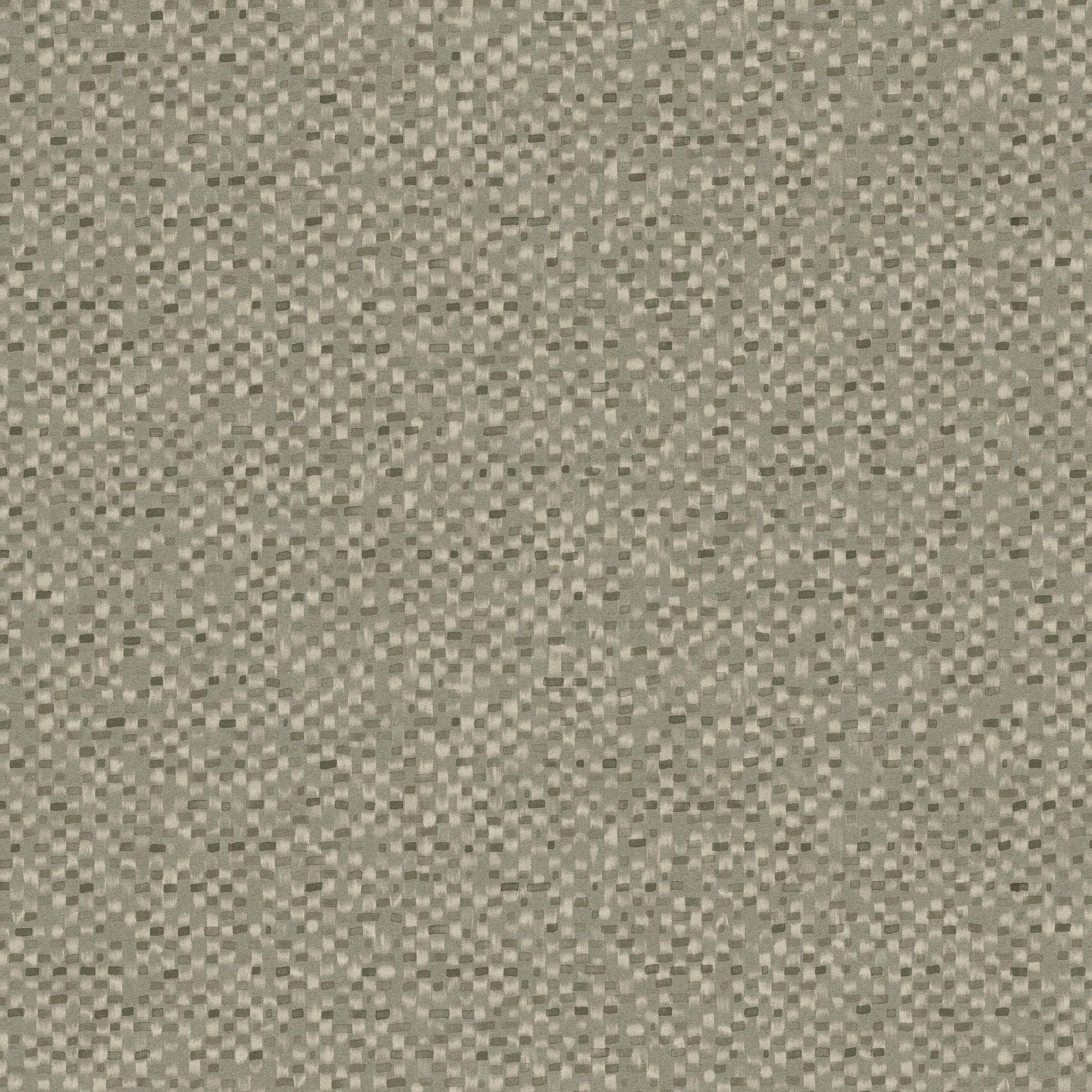 Detail of fabric in a painterly checked pattern in shades of olive.