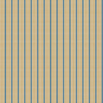 Mixed width striped wallpaper in blue, cream and yellow