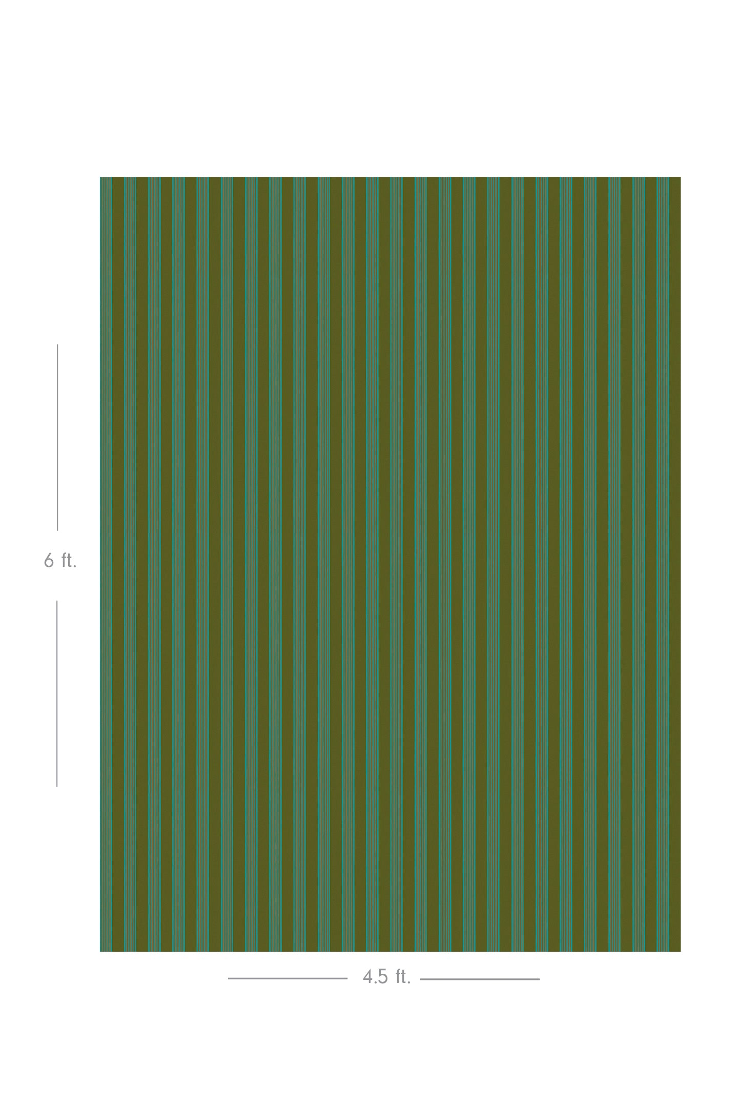 Diagram showing scale of vertical striped wallpaper