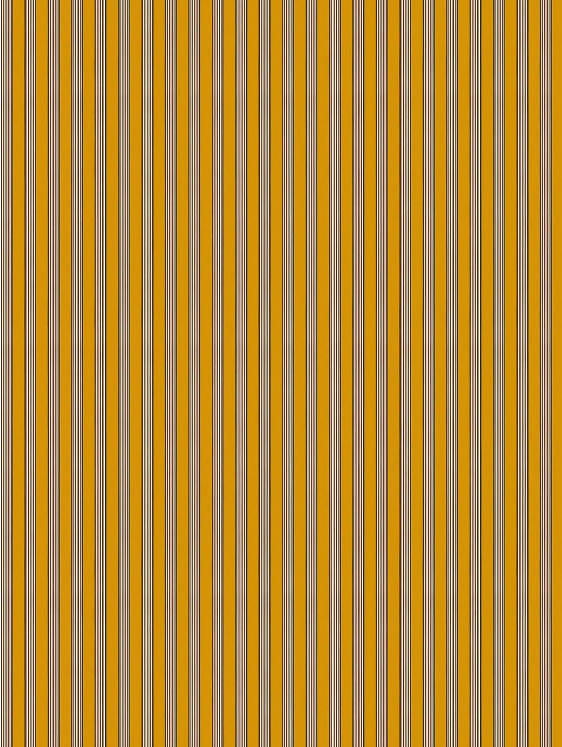 Mixed width striped wallpaper in yellow, white and black