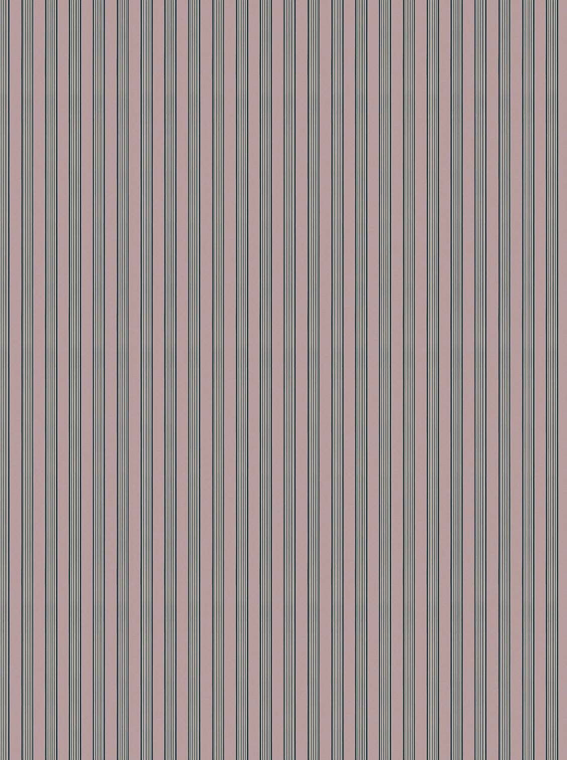 Mixed width striped wallpaper in light purple, cream and green.