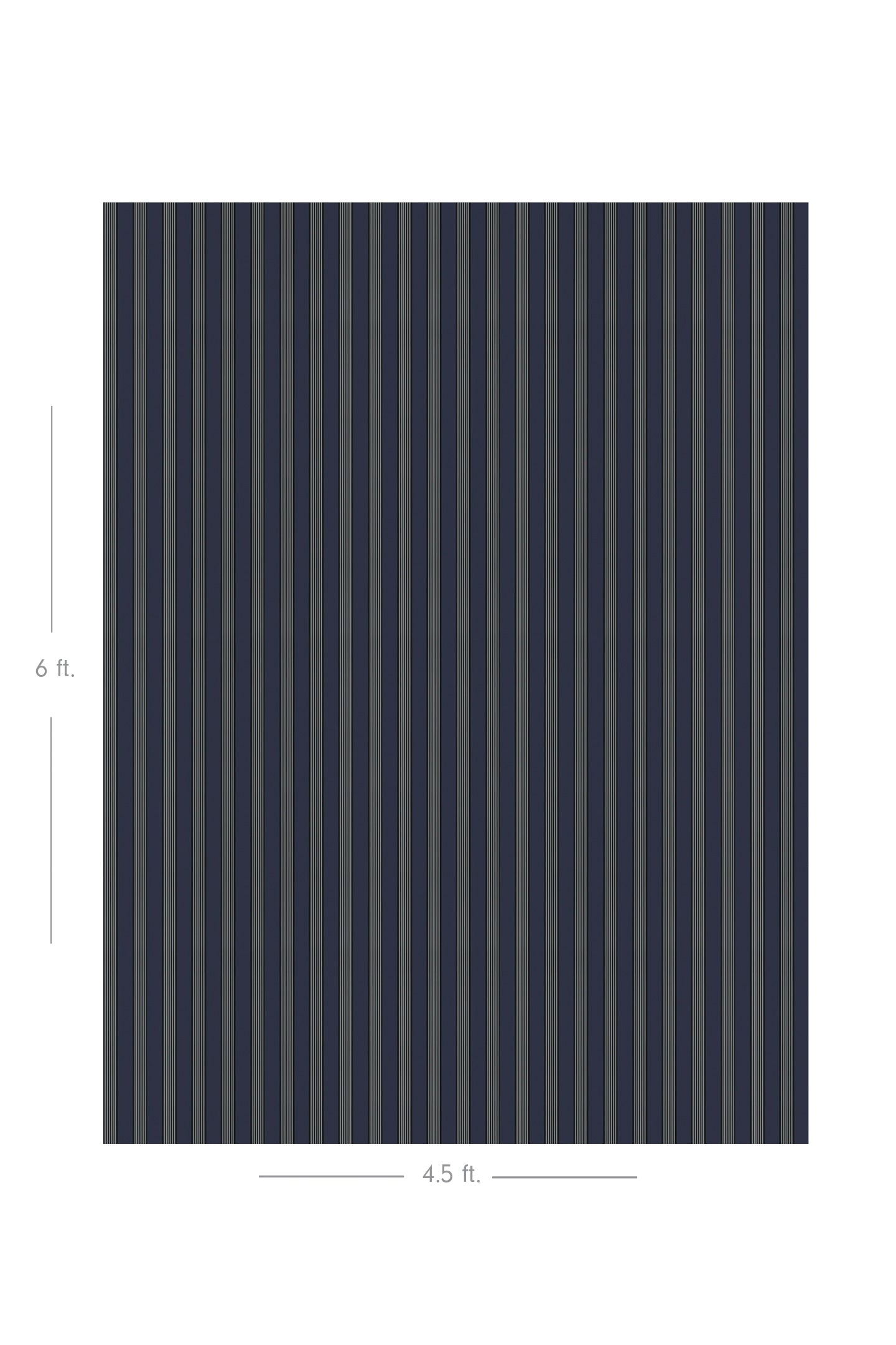 Diagram showing scale of vertical striped wallpaper