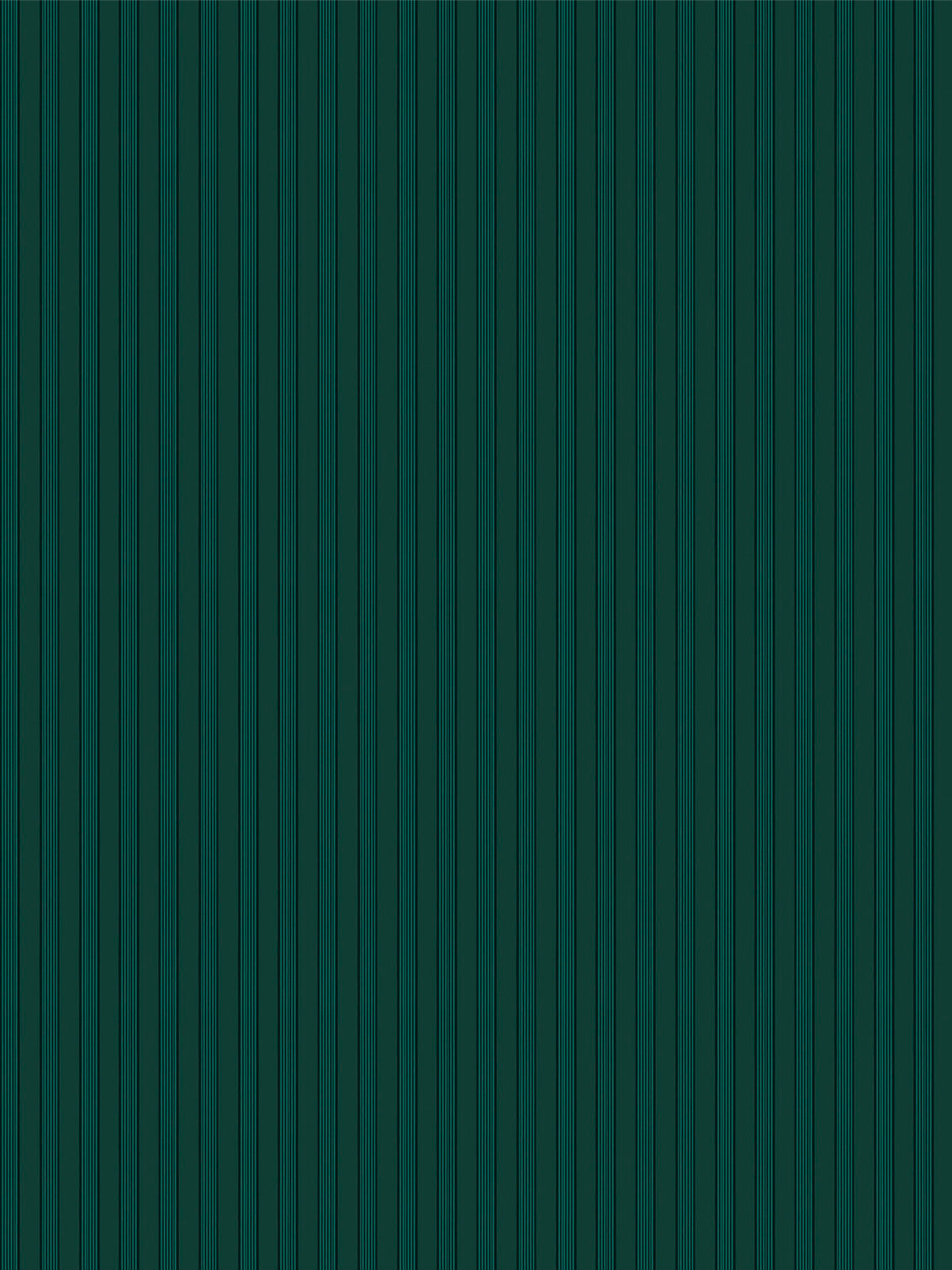 Mixed width striped wallpaper in dark green and teal.