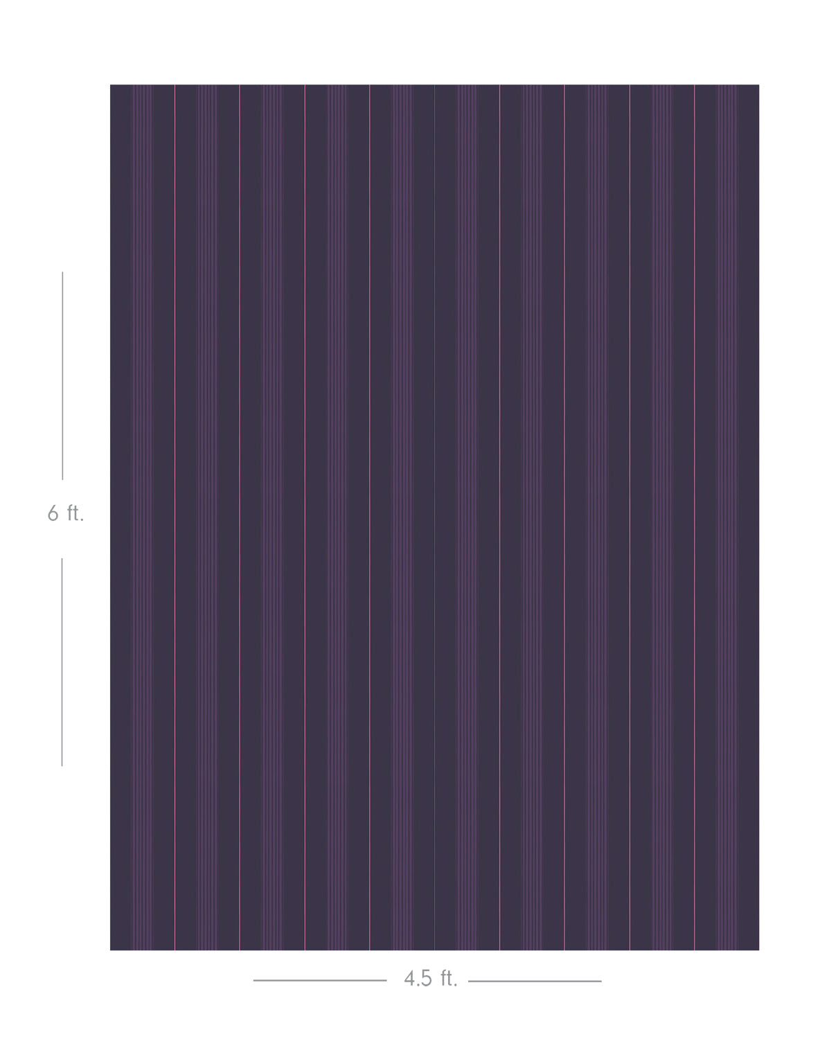 Diagram showing scale of vertical striped wallpaper