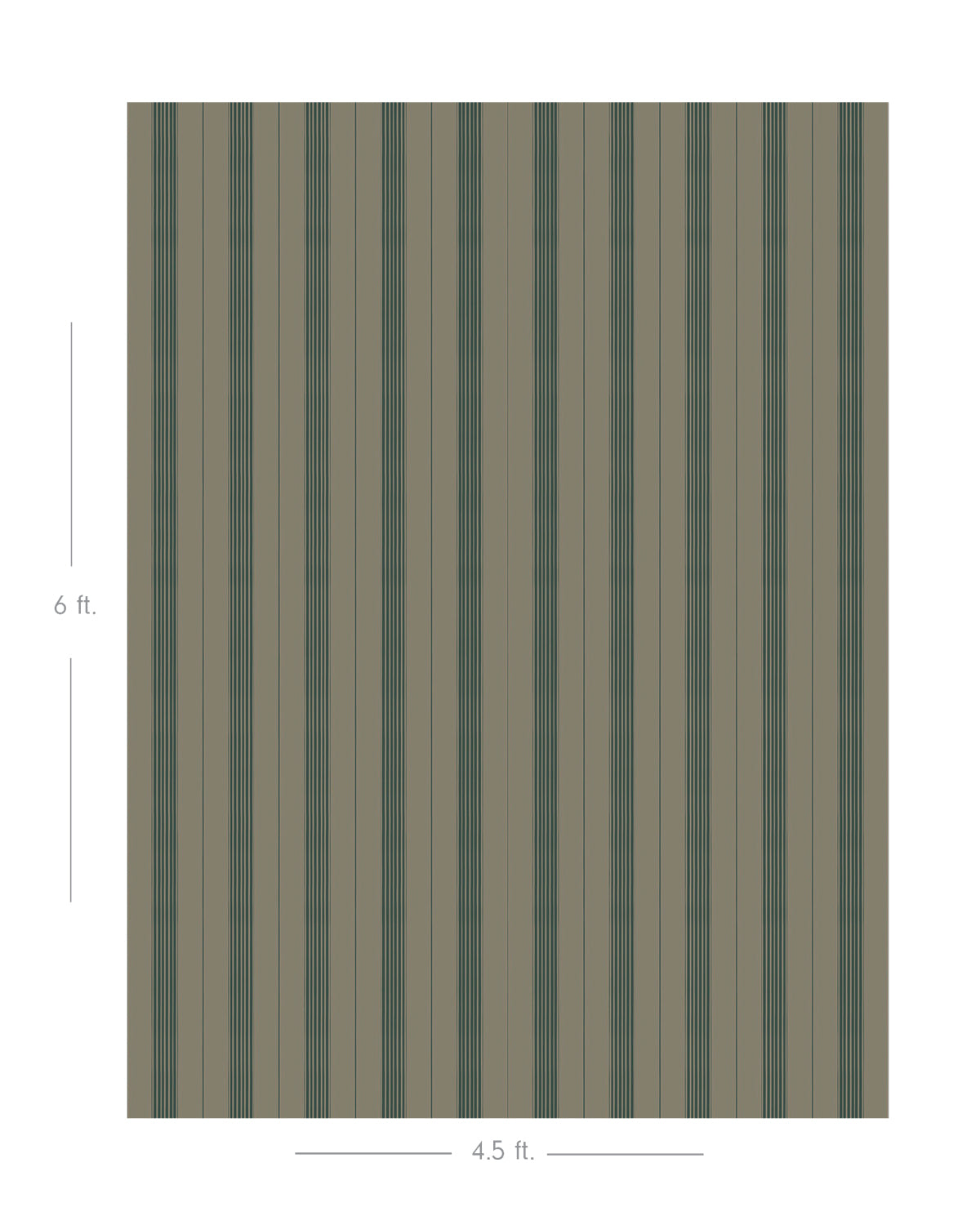 Diagram showing scale of vertical striped wallpaper