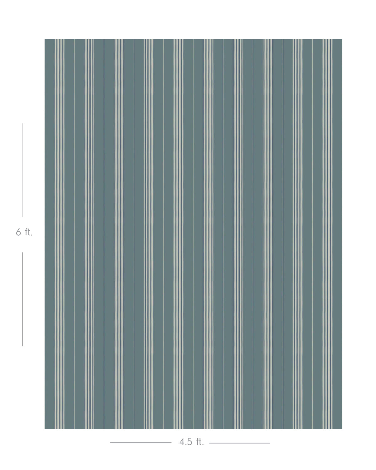 Diagram showing scale of vertical striped wallpaper