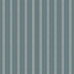Mixed width striped wallpaper in blue and cream