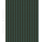Diagram showing scale of vertical striped wallpaper