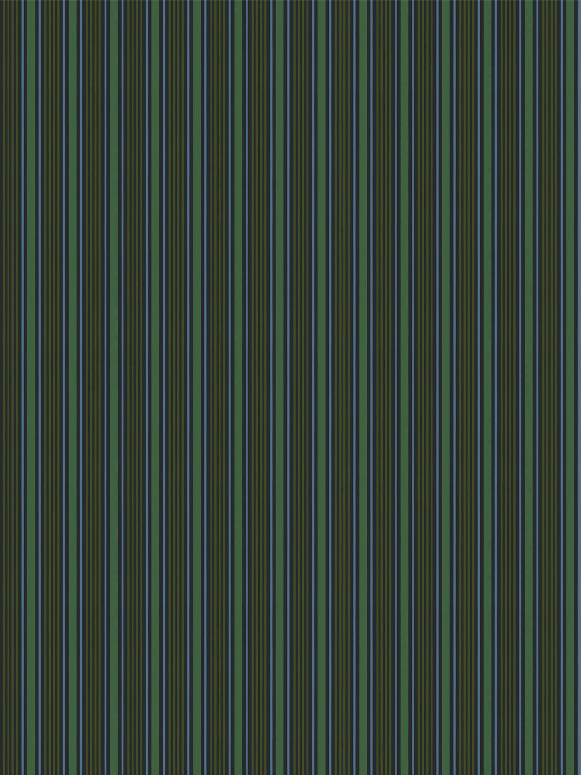 Mixed width striped wallpaper in blue and green