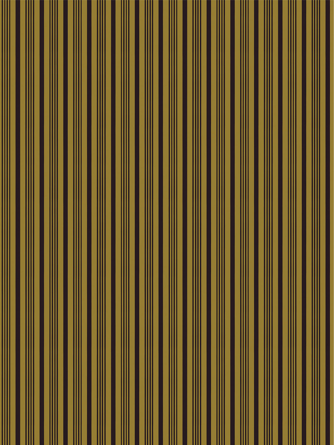 Mixed width striped wallpaper in yellow and black