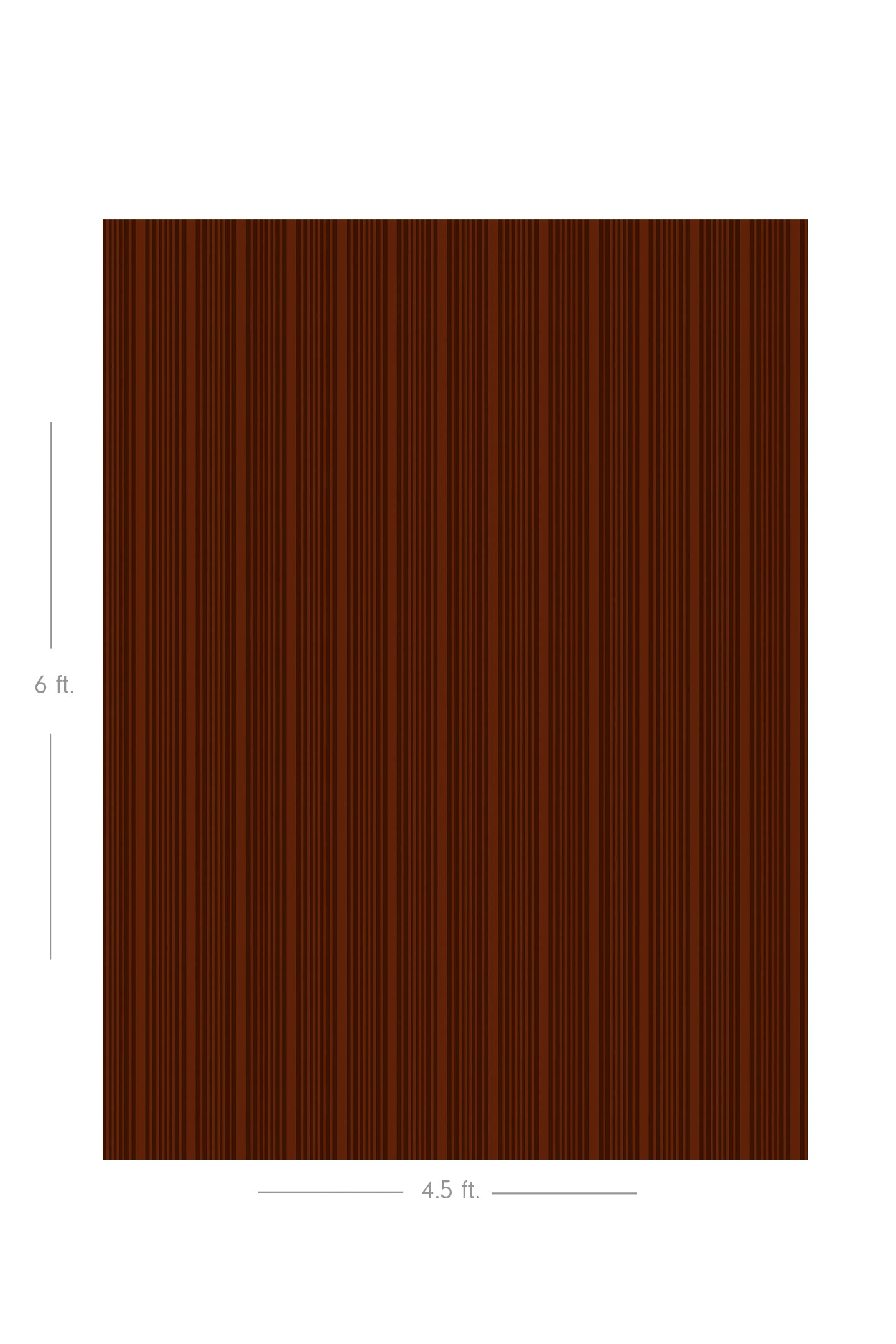 Diagram showing scale of vertical striped wallpaper