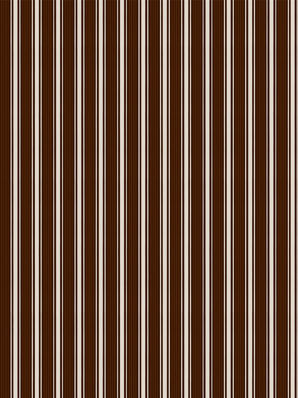 Mixed width striped wallpaper in brown and white