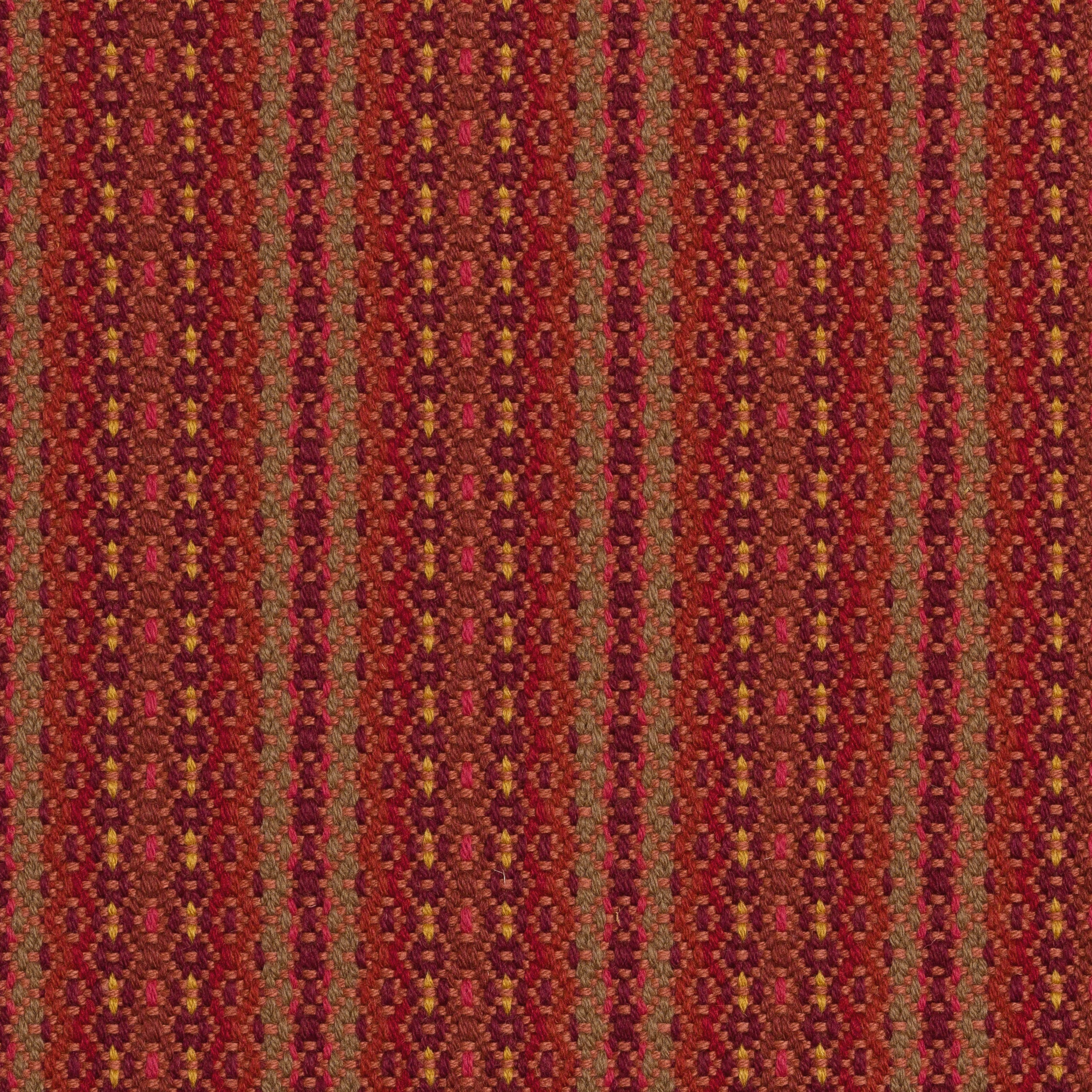 Striped flatweave runner in red on white staircase