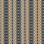 Striped flatweave runner in blue and cream