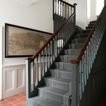 Striped flatweave runner in black and white