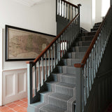 Striped flatweave runner in black and white