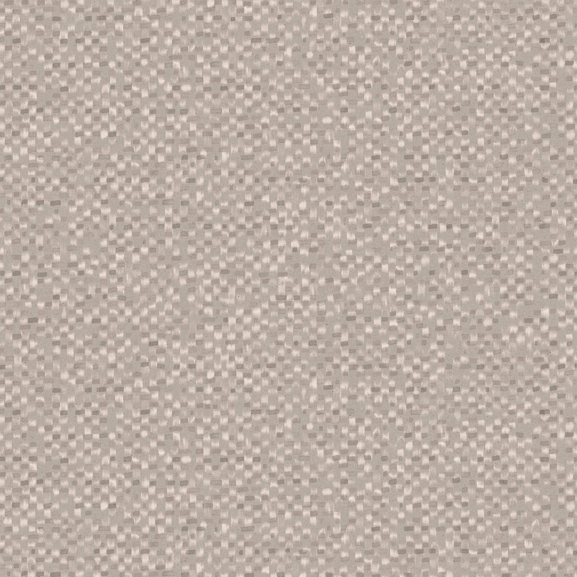 Detail of wallpaper in a painterly checked pattern in shades of greige.