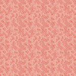 Coral pattern with tiny painted floral designs in tonal coral pink.