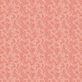Coral pattern with tiny painted floral designs in tonal coral pink.