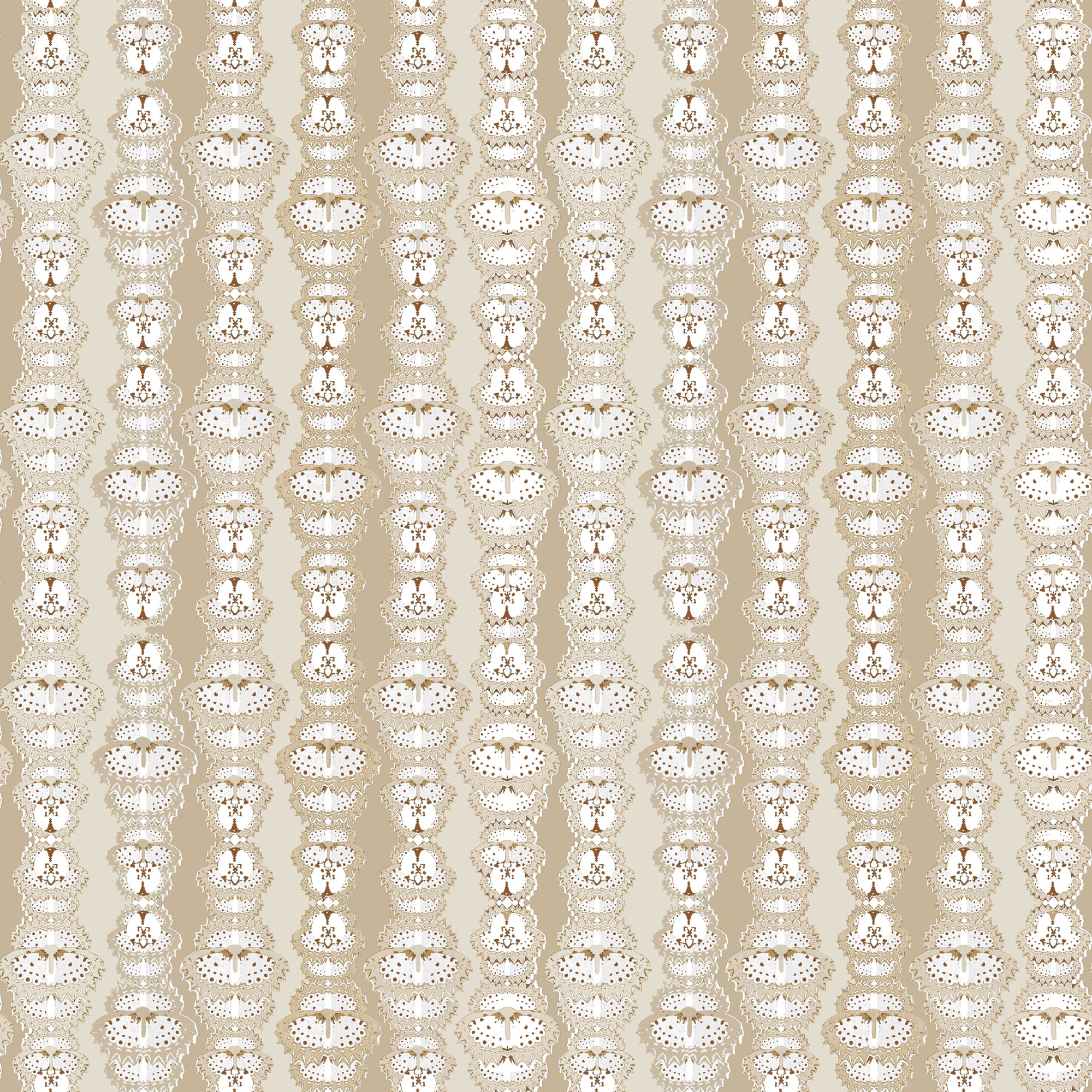 Striped Pattern made with white butterfly wing silhouettes in tonal beige ground.