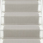 Striped flatweave runner in light grey