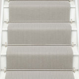 Striped flatweave runner in light grey