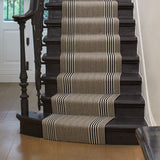 Striped flatweave runner in black and white