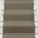 Striped flatweave runner in black and ivory