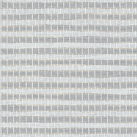 Detail of a paperweave grasscloth wallpaper in striped gray.