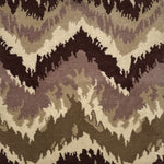 Patterned handknotted rug with zigzag design in brown, beige, and black.