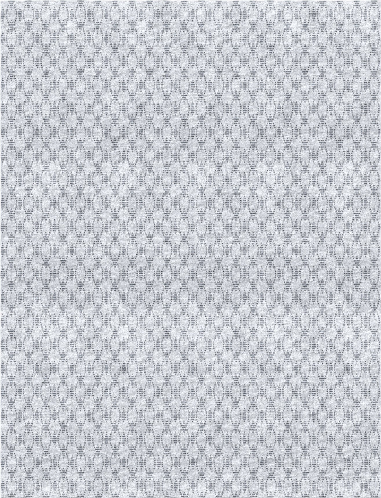 Handknotted Moroccan style rug rendering in a grey lattice pattern on a cream field